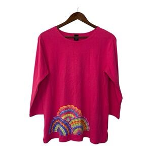 Sabaku top womens small pink Southwest colorful artsy bohemian cotton USA Serape